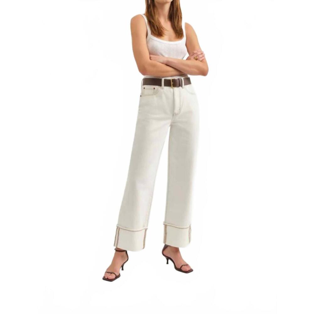 NEW DAZE eastside high rise loose cuff jeans in vanilla